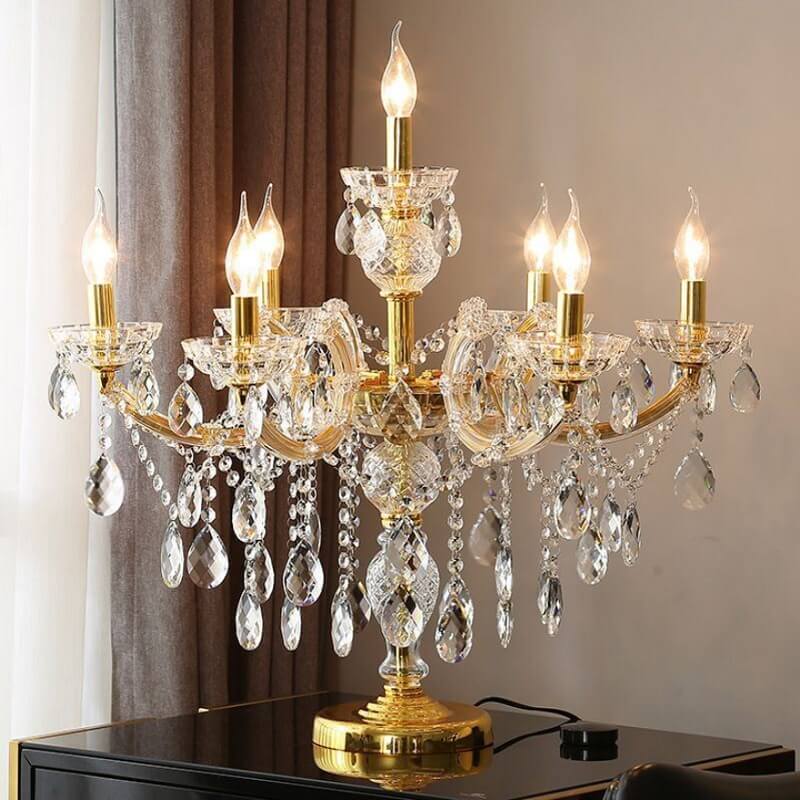 Lampa Stojąca Kryształowa Candle Art Deco