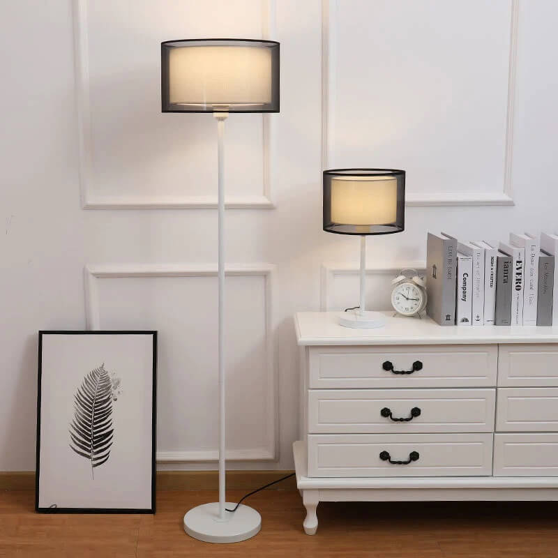 Klasyczna Lampa Podłogowa Atlas Podwójny Abażur Art Deco - obrazek 5