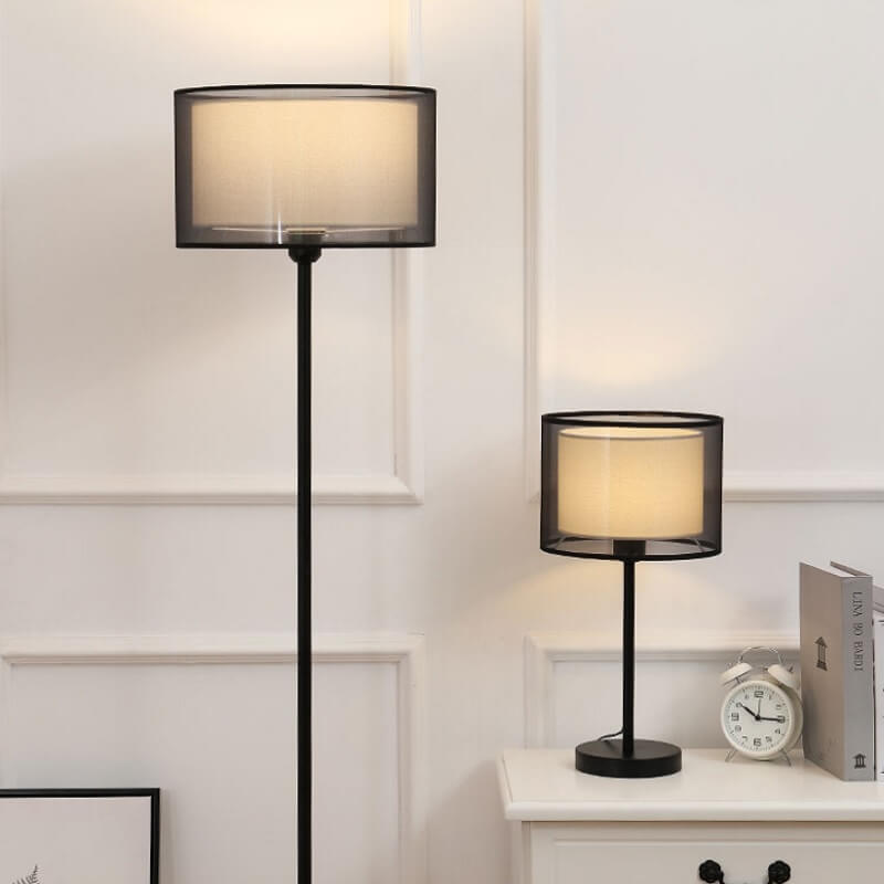 Klasyczna Lampa Podłogowa Atlas Podwójny Abażur Art Deco