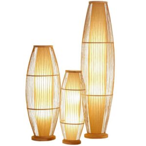 Lampa Stojąca Wiklinowa Podłogowa Lampion Boho