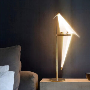 Lampa Stołowa Ptak Origami Art Deco