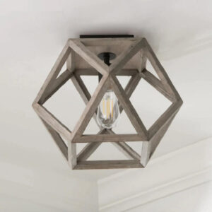 Rustykalna Drewniana Lampa Sufitowa Denmark Klatka