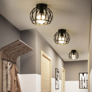 Lampa Sufitowa Druciana Czarna Loft