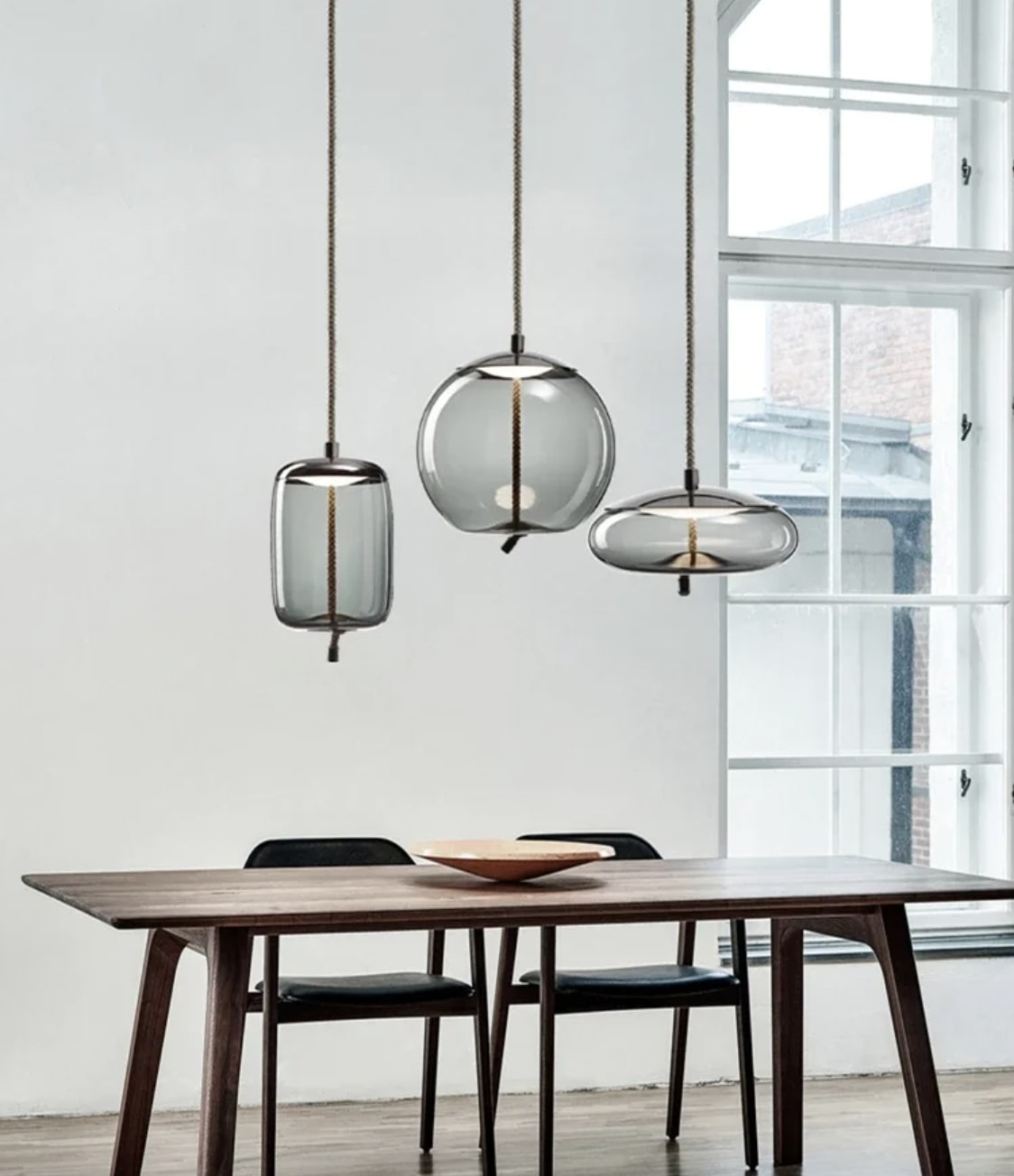 Lampa Wisząca Brokis Knot Szklana Skandynawska szara A