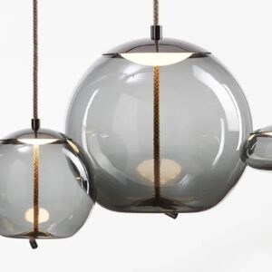 Lampa Wisząca Brokis Knot Szklana Skandynawska szara B