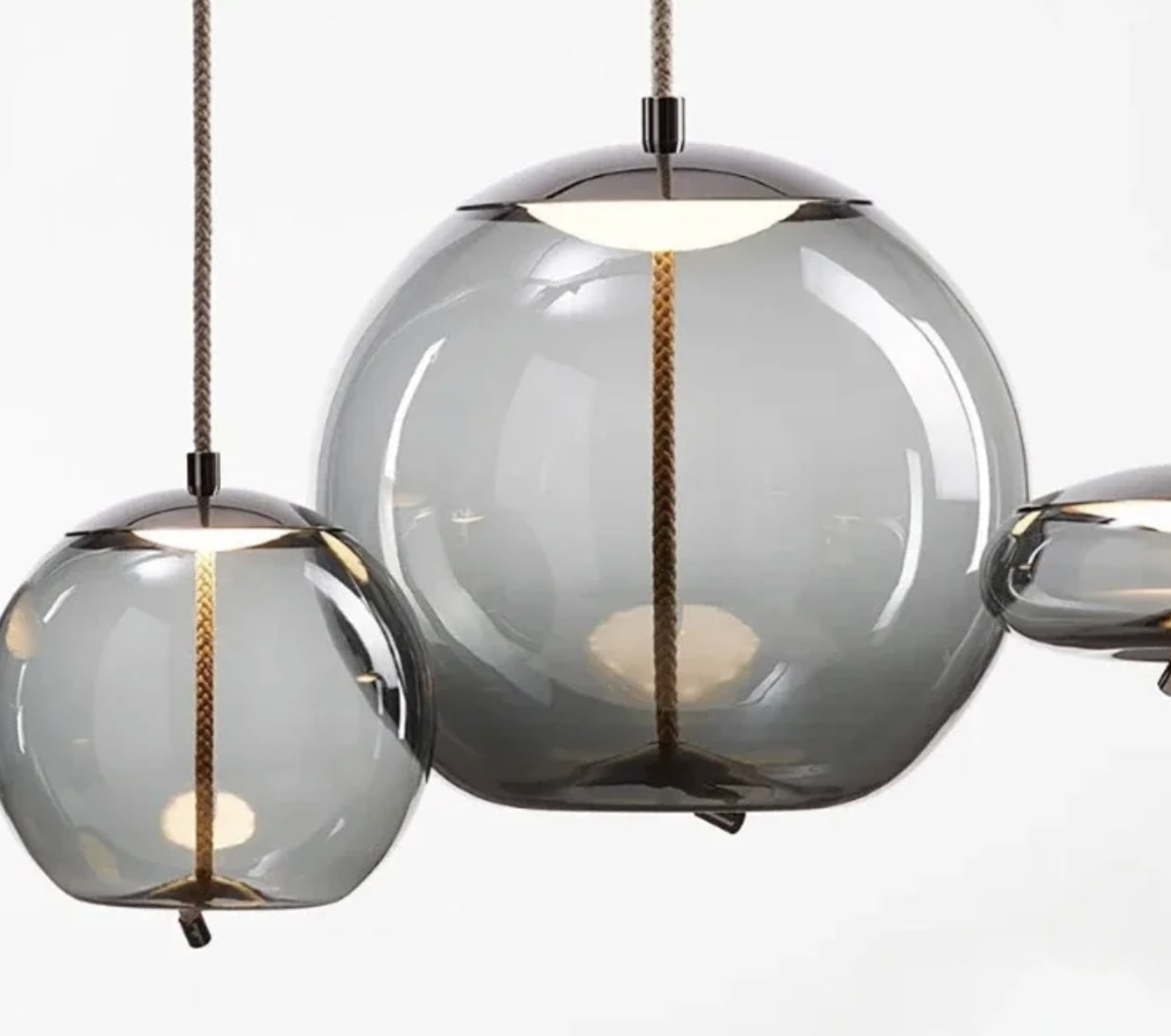 Lampa Wisząca Brokis Knot Szklana Skandynawska szara B