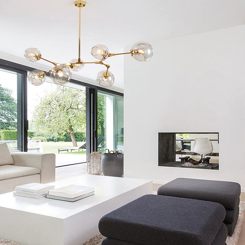 Nowoczesna Lampa Wisząca Modern Orchid Żyrandol Szklany - obrazek 3