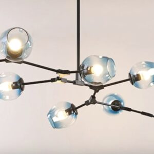 Lampa Wisząca Modern Orchid Żyrandol Szklany Niebieski