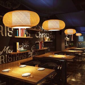Lampa Wisząca Naturalna Bambusowa Boho H