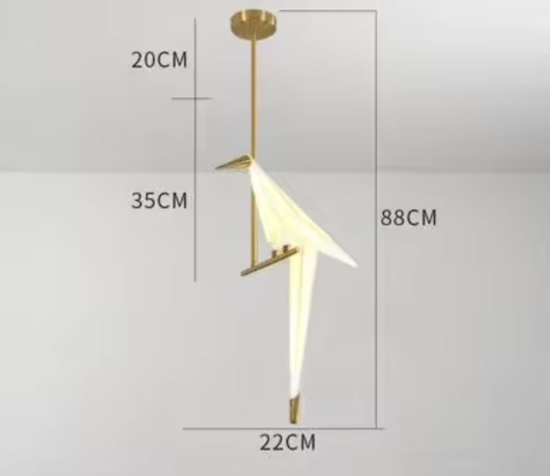 Lampa Wisząca Ptak Origami Art Deco