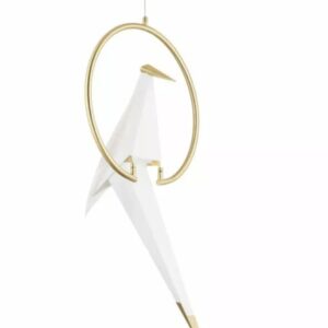 Lampa Wisząca Ptak Origami Obręcz art deco