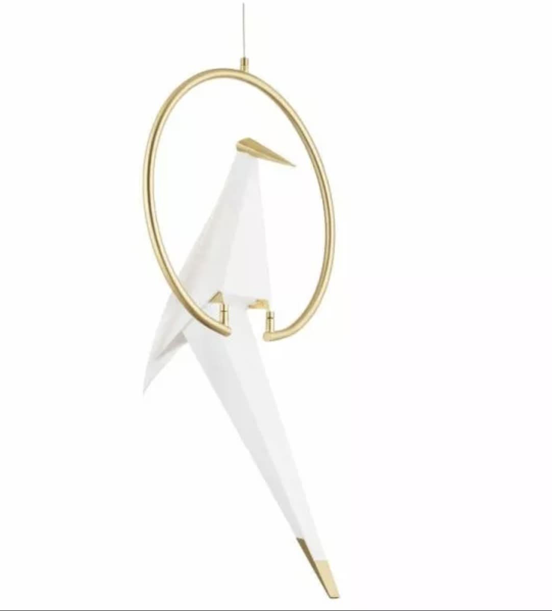 Lampa Wisząca Ptak Origami Obręcz art deco