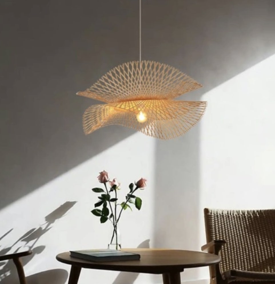 Lampa Wisząca Rattanowa Żyrandol Teahouse