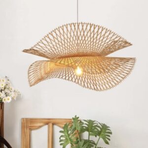 Lampa Wisząca Rattanowa Żyrandol Teahouse