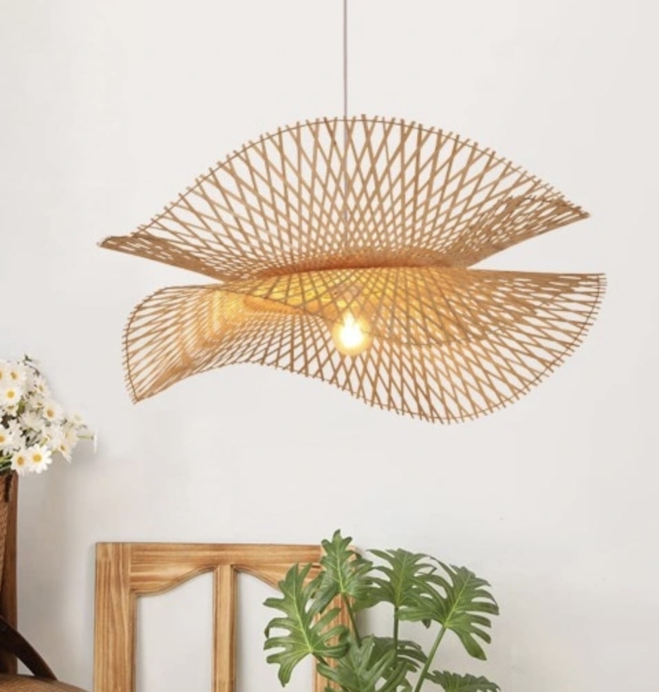 Lampa Wisząca Rattanowa Żyrandol Teahouse