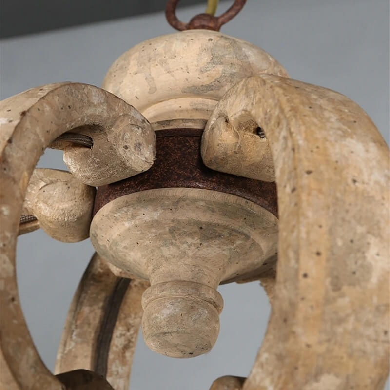 Lampa Wisząca Żyrandol Drewniany Rustykalny - obrazek 3