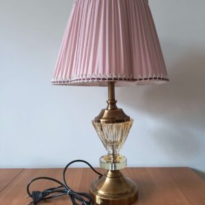 Lampa stołowa kryształowa pudrowy róż