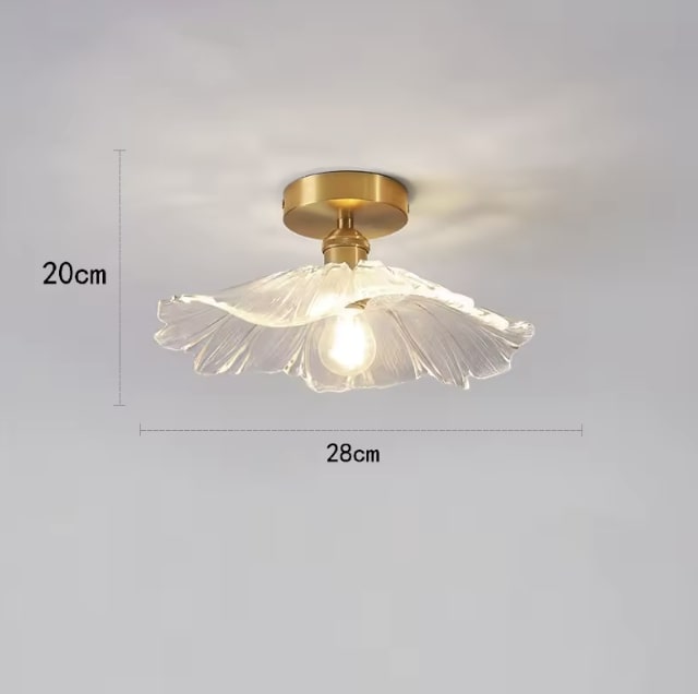 Lampa sufitowa vintage szklana kwiat