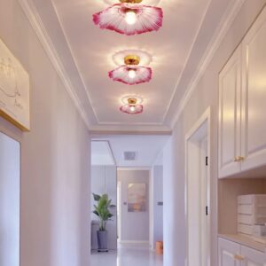 Lampa sufitowa vintage szklana kwiat