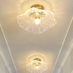 Lampa sufitowa vintage szklana kwiat