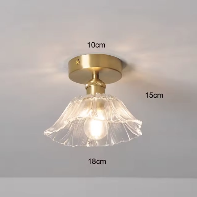 Lampa sufitowa vintage szklana kwiat