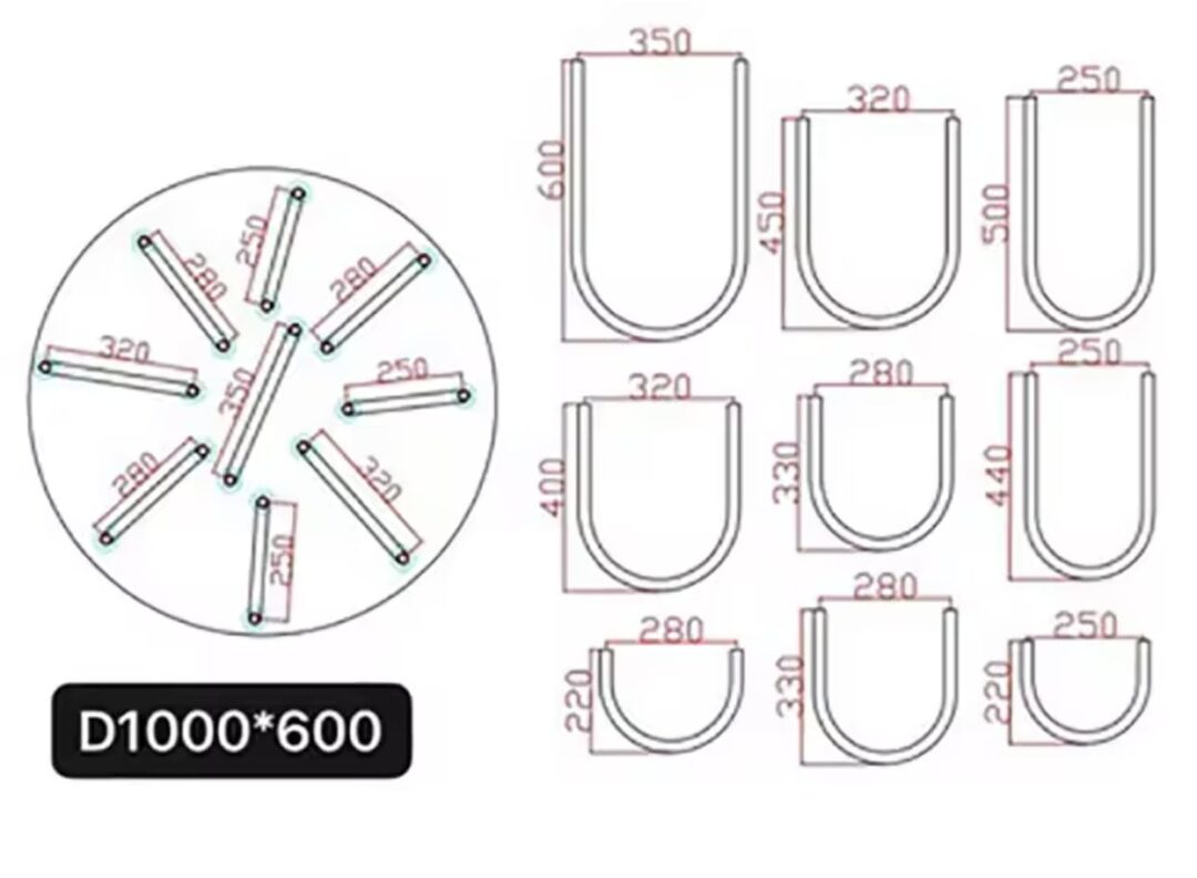 Lampa sufitowa w kształcie litery U