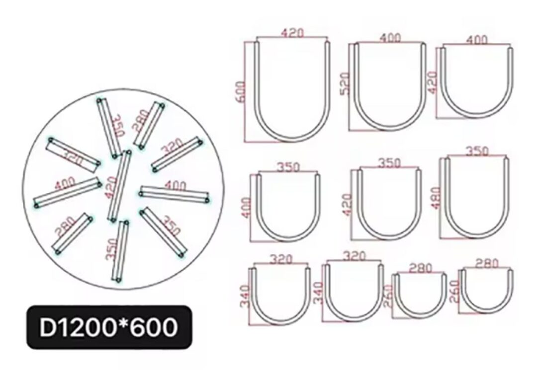 Lampa sufitowa w kształcie litery U