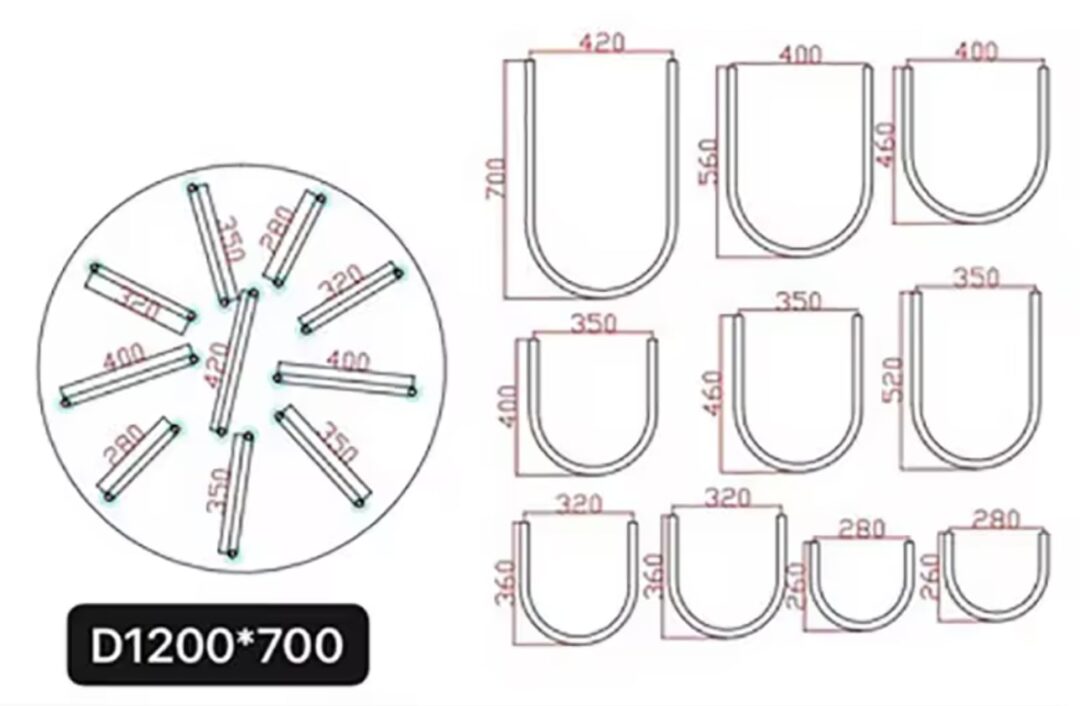 Lampa sufitowa w kształcie litery U