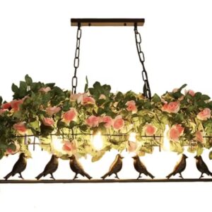Lampa sufitowa wisząca ptaki róże