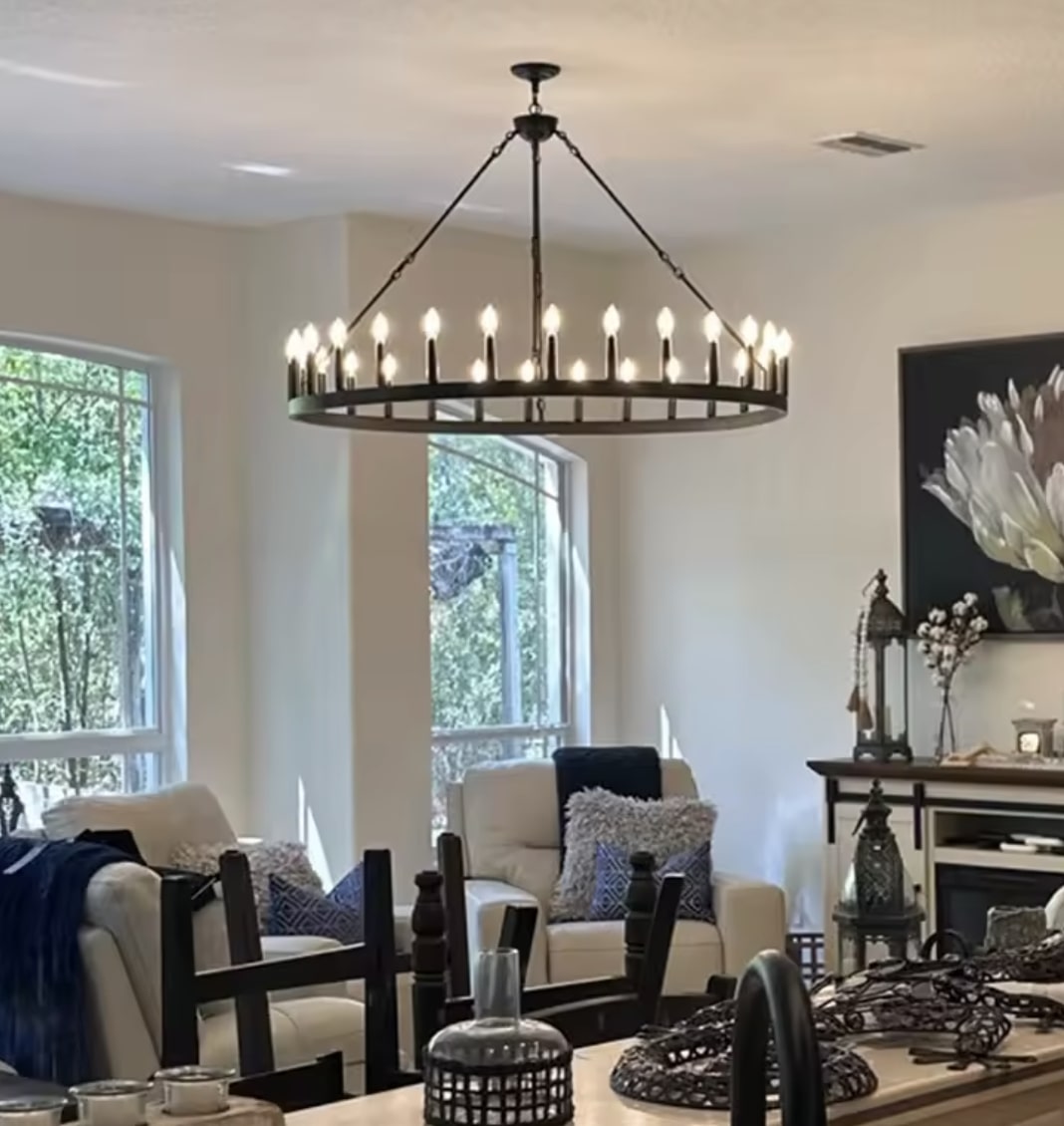 Lampa wisząca koło vintage loft