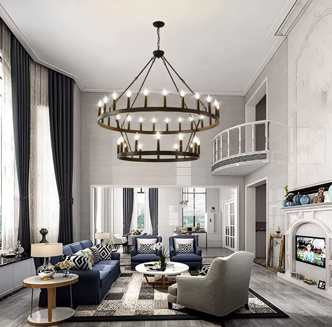 Lampa wisząca koło vintage loft