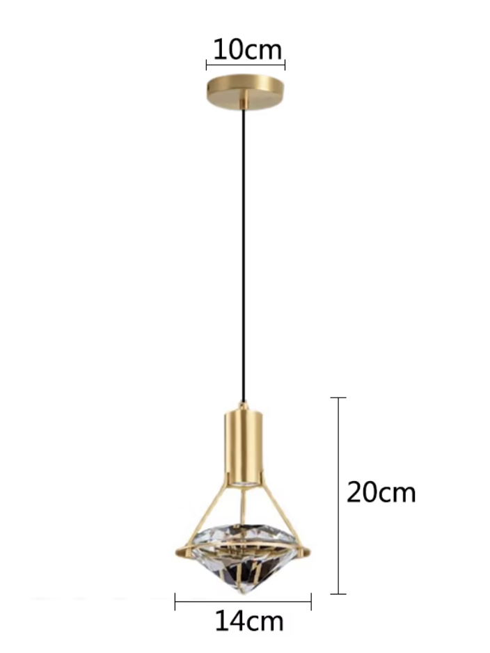 lampa wisząca kryształowy wisiorek diament