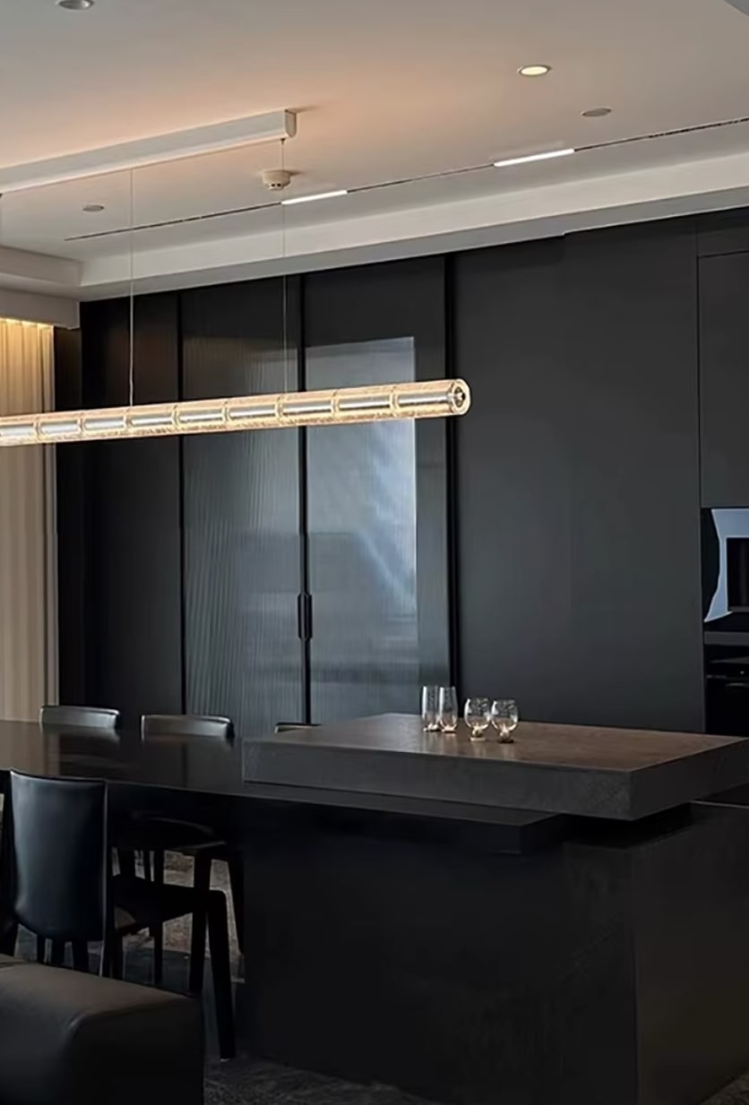 Lampa wisząca podłużna szklana Luce