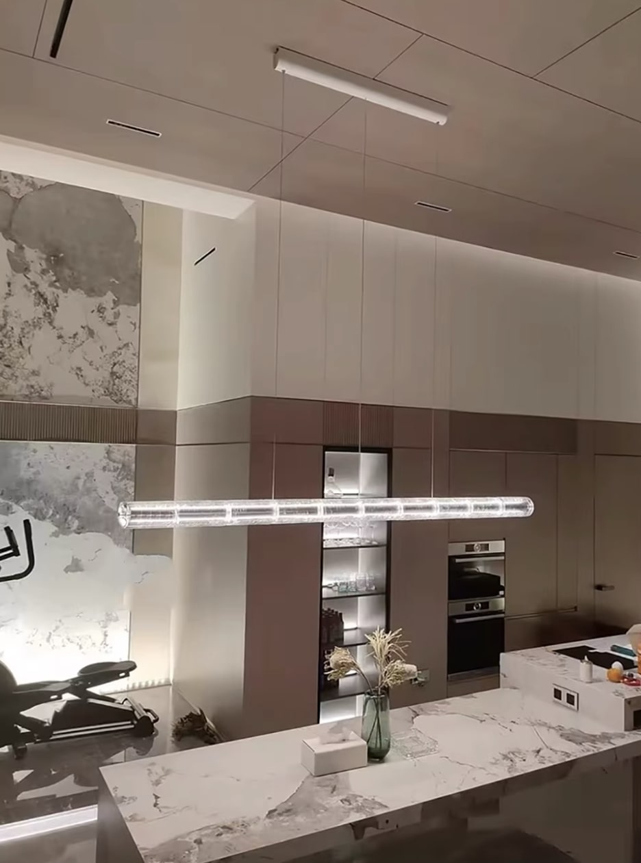 Lampa wisząca podłużna szklana Luce