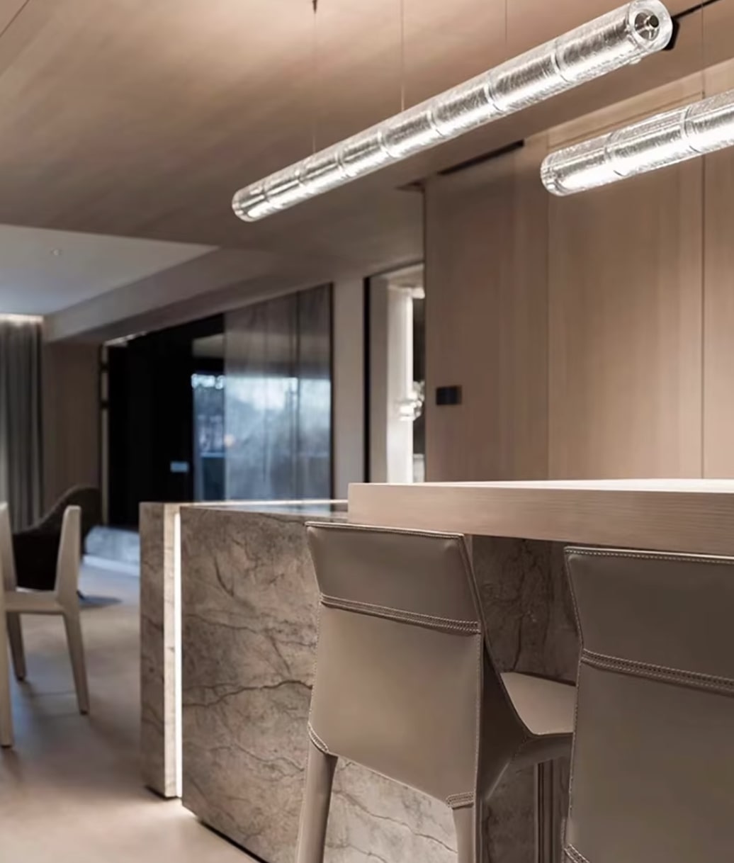 Lampa wisząca podłużna szklana Luce