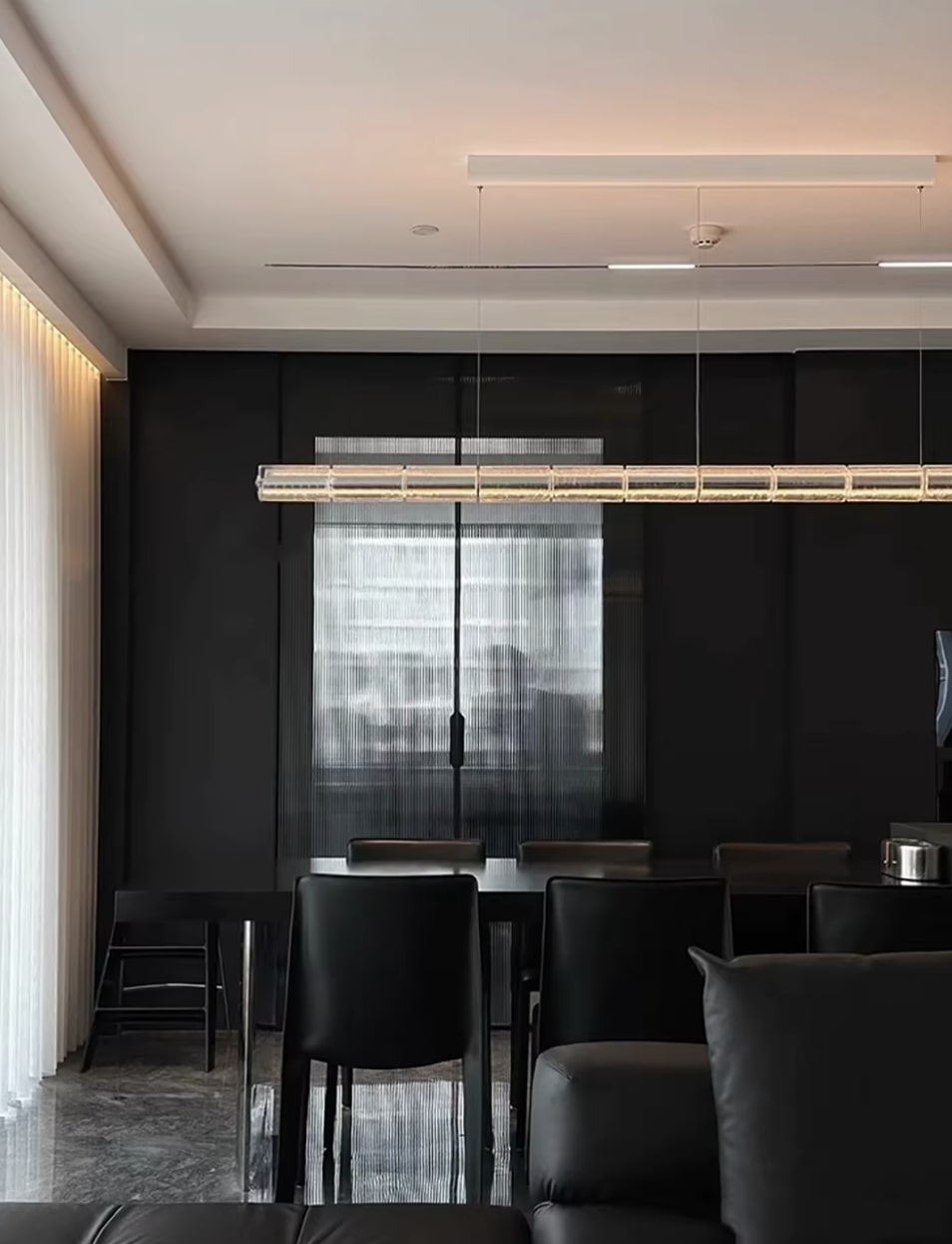 Lampa wisząca podłużna szklana Luce