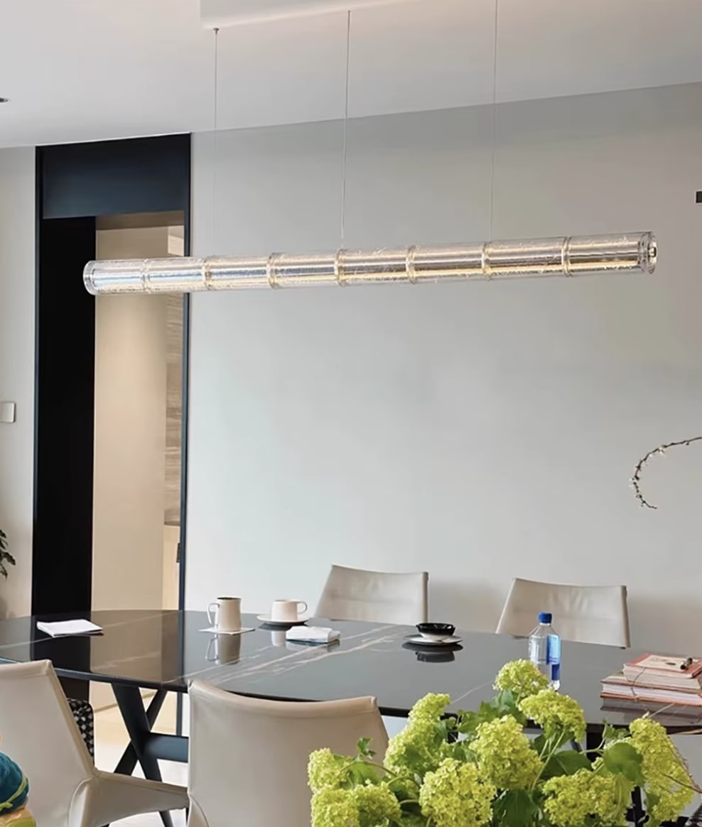 Lampa wisząca podłużna szklana Luce