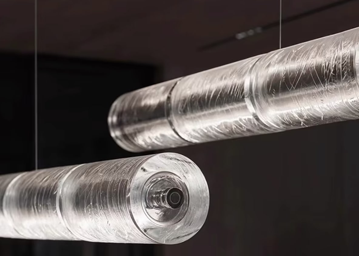 Lampa wisząca podłużna szklana Luce