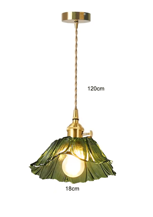 Lampa wisząca vintage szklana kwiat