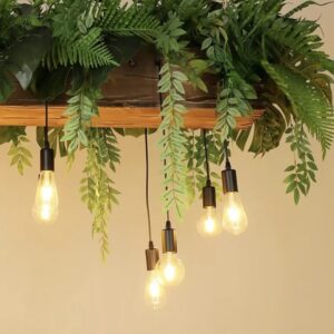 Lampa wisząca żyrandol kwiat paproci