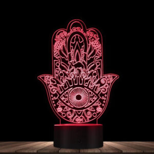 Lampka Nocna Hamsa Mandala Boho LED 3D