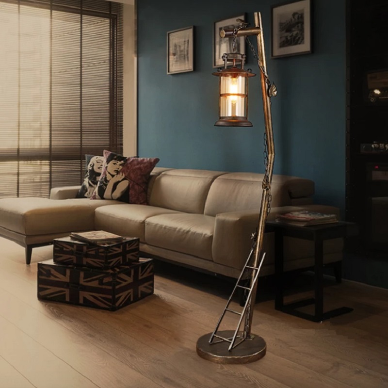Nietypowa Lampa Podłogowa Lantern Rustykalna - obrazek 2