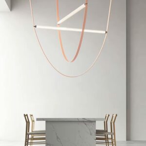 Nowoczesna Lampa Sufitowa LED Skórzany Pas