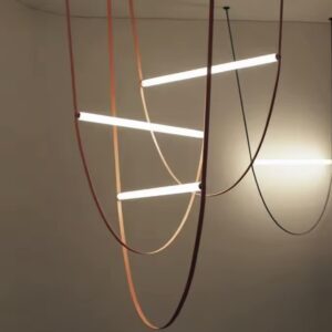 Nowoczesna Lampa Sufitowa LED Skórzany Pas