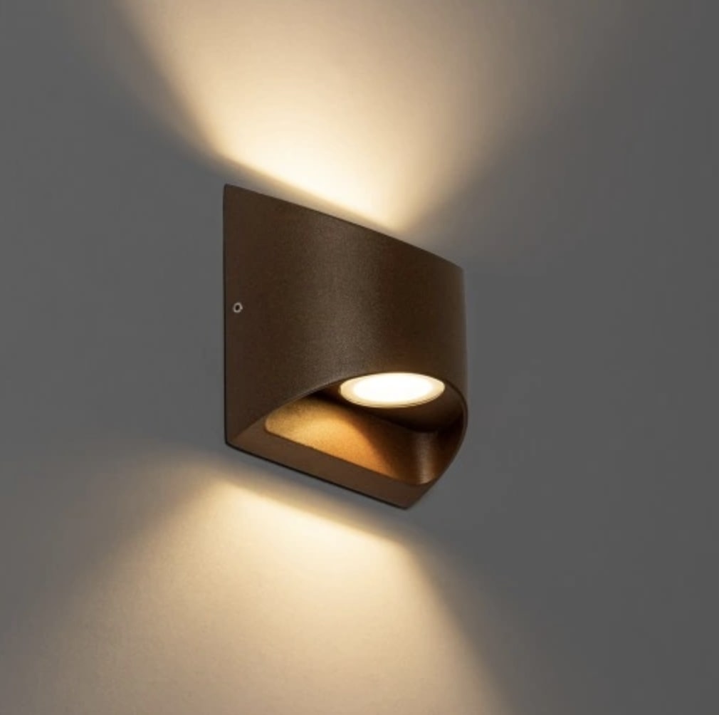 Nowoczesna lampa ścienna zewnętrzna rdzawo-brązowa - obrazek 3