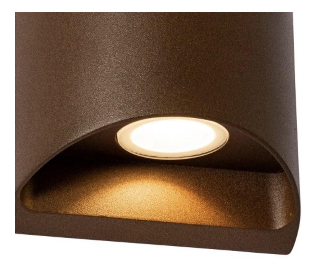 Nowoczesna lampa ścienna zewnętrzna rdzawobrązowa