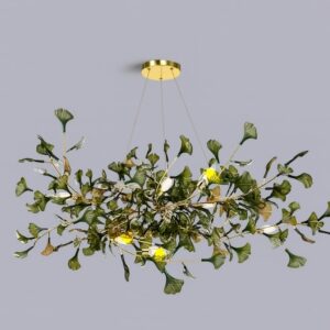 Nowoczesna lampa wisząca liście miłorzębu