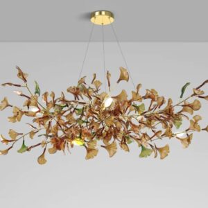 Nowoczesna lampa wisząca liście miłorzębu