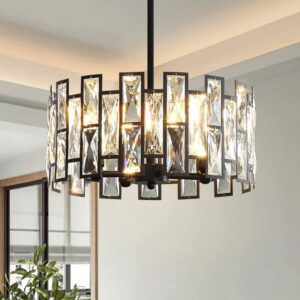 Nowoczesny Kryształowy Żyrandol Crystal Okrągły Czarny