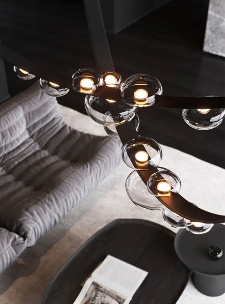 Nowoczesne Żyrandole Do Salonu Pas Ze Skóry Wisiorek LED - obrazek 4